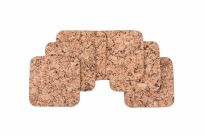 Dekorativer Korkuntersetzer klein quadratisch 10/10 cm Satz von 6 Stück - 3