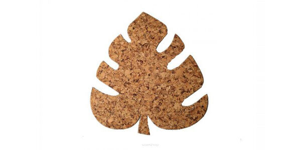 Dekorativer Korkuntersetzer Blatt 30/27 cm  Satz von 4 Stück